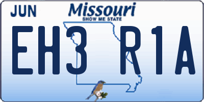 MO license plate EH3R1A