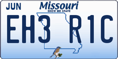 MO license plate EH3R1C