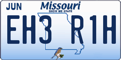 MO license plate EH3R1H