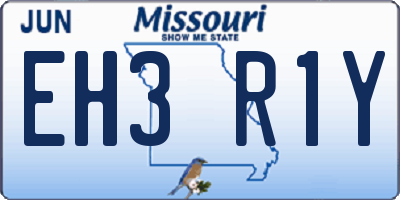 MO license plate EH3R1Y