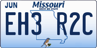 MO license plate EH3R2C