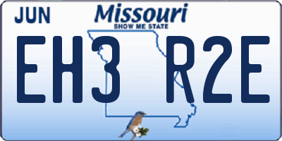 MO license plate EH3R2E