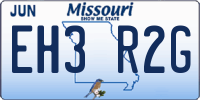 MO license plate EH3R2G