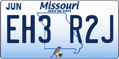 MO license plate EH3R2J