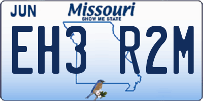 MO license plate EH3R2M