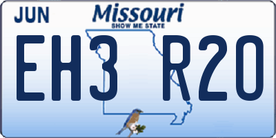 MO license plate EH3R2O