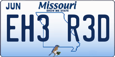 MO license plate EH3R3D
