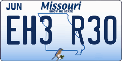 MO license plate EH3R3O