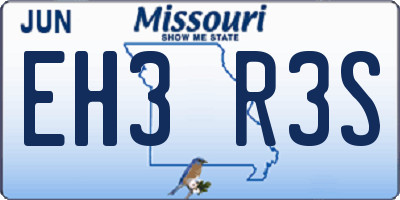 MO license plate EH3R3S