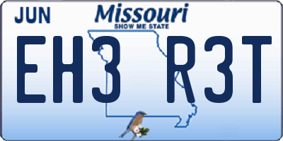 MO license plate EH3R3T