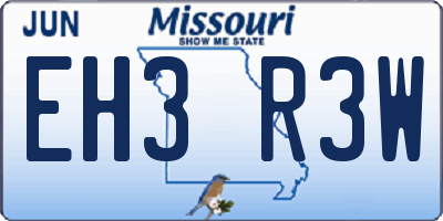 MO license plate EH3R3W