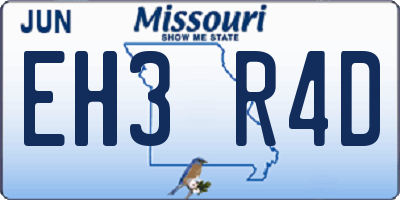 MO license plate EH3R4D