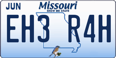 MO license plate EH3R4H