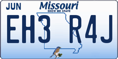 MO license plate EH3R4J