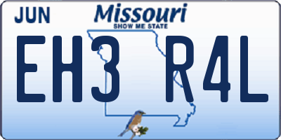 MO license plate EH3R4L