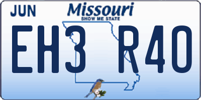 MO license plate EH3R4O