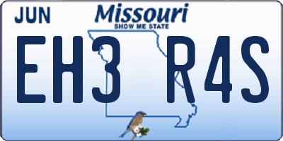 MO license plate EH3R4S
