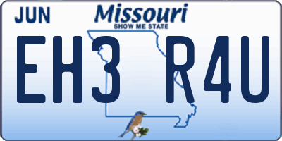 MO license plate EH3R4U
