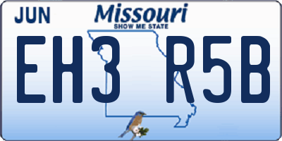 MO license plate EH3R5B