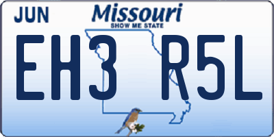 MO license plate EH3R5L