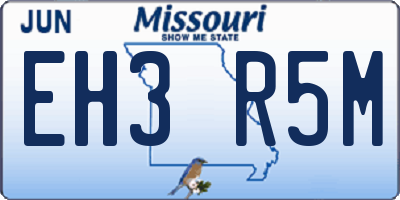 MO license plate EH3R5M