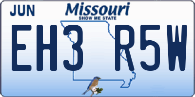 MO license plate EH3R5W