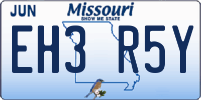 MO license plate EH3R5Y