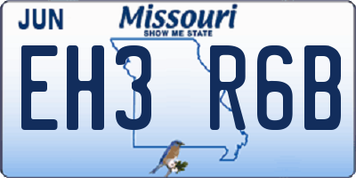 MO license plate EH3R6B