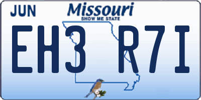 MO license plate EH3R7I