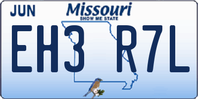 MO license plate EH3R7L