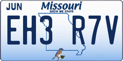MO license plate EH3R7V