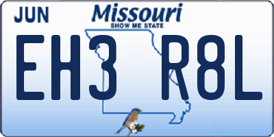 MO license plate EH3R8L