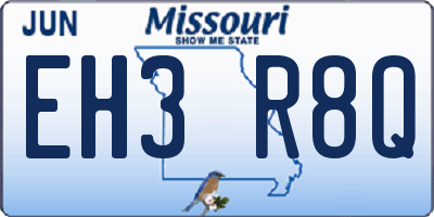 MO license plate EH3R8Q