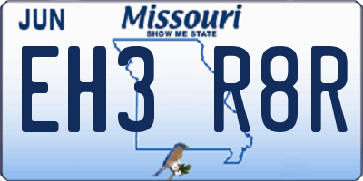 MO license plate EH3R8R