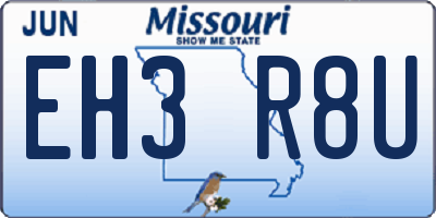 MO license plate EH3R8U