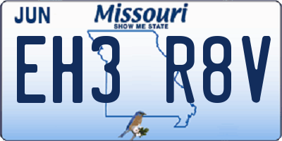 MO license plate EH3R8V