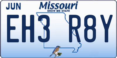 MO license plate EH3R8Y