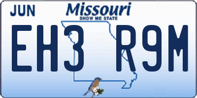 MO license plate EH3R9M