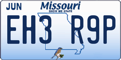 MO license plate EH3R9P