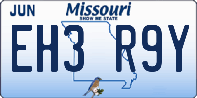 MO license plate EH3R9Y
