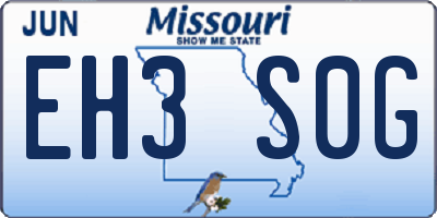 MO license plate EH3S0G