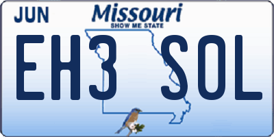 MO license plate EH3S0L
