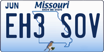 MO license plate EH3S0V