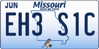 MO license plate EH3S1C