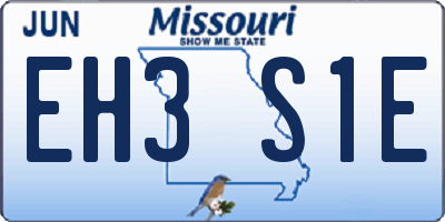MO license plate EH3S1E