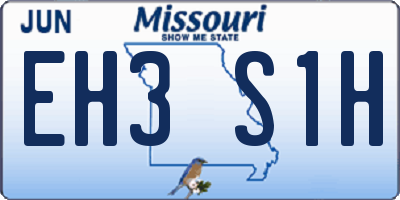 MO license plate EH3S1H