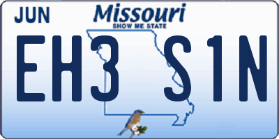 MO license plate EH3S1N