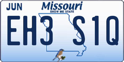 MO license plate EH3S1Q