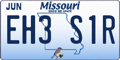 MO license plate EH3S1R