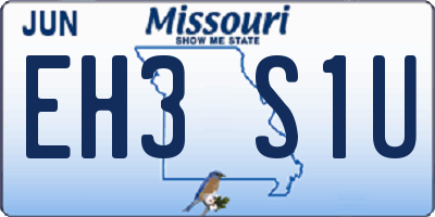 MO license plate EH3S1U